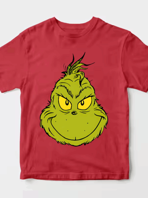 Men’s Classic Mean Dr. Seuss Grinch Face – Holiday Mischief Unisex T-Shirt