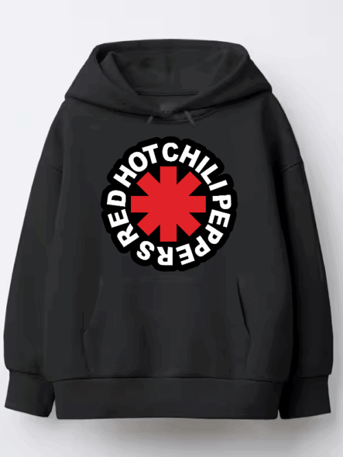 Classic Red Hot Chili Peppers Emblem Hoodie