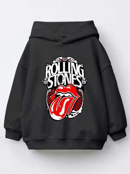 Classic Rock Forever Rolling Stone Music Retro Kids Hoodie