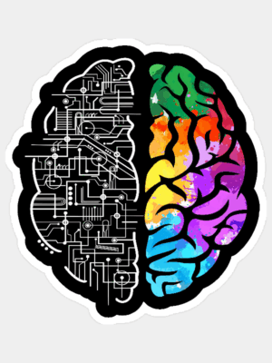 Colorful Brain of Science and Engineering Sticker