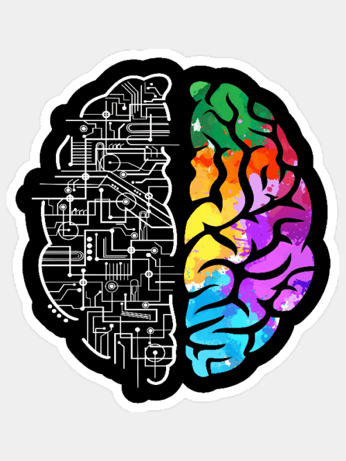 Colorful Brain of Science and Engineering Sticker