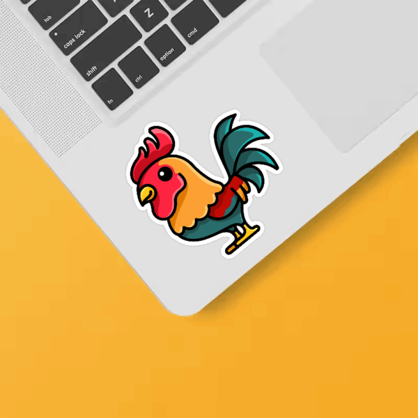Colorful Farmyard Rooster Sticker Colorful Farmyard Rooster Sticker