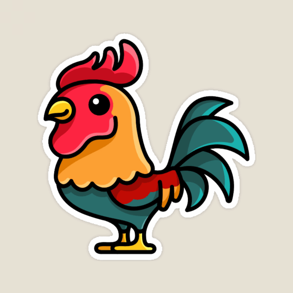 Colorful Farmyard Rooster Sticker Colorful Farmyard Rooster Sticker