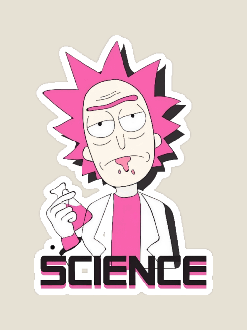 Cosmic Chemistry Chaos – Rick’s Lab Experiment Sticker