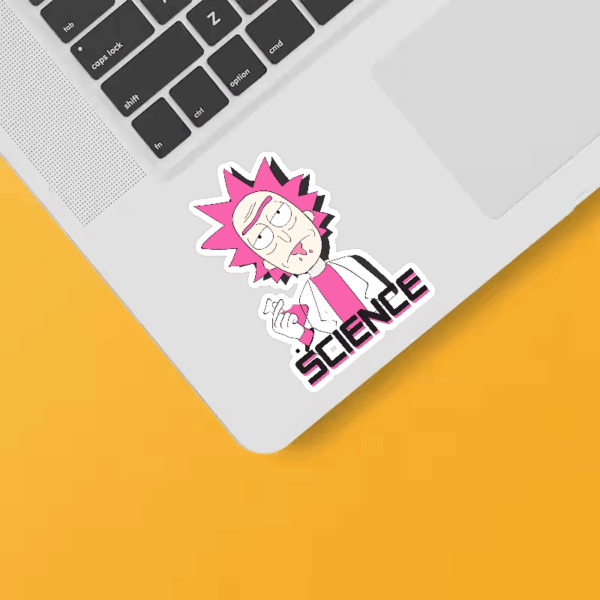 Cosmic Chemistry Chaos – Rick’s Lab Experiment Sticker