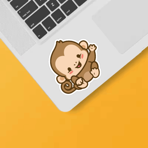 Curious Monkey Art Sticker