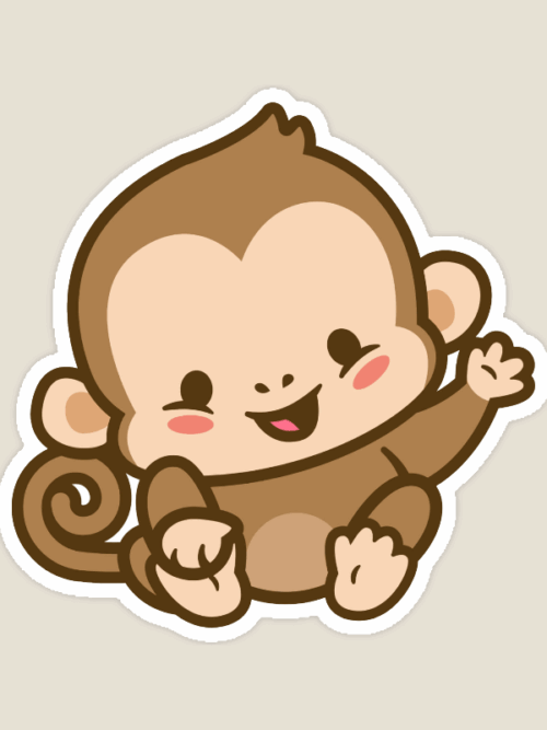 Curious Monkey Art Sticker