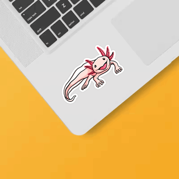 Cute Axolotl Water Dragon Smiling Amphibian Sticker Cute Axolotl Water Dragon Smiling Amphibian Sticker