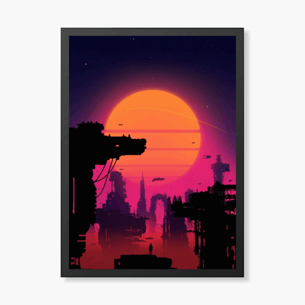 Cyberpunk City Dreams Neon Retro Wave Aesthetic Poster