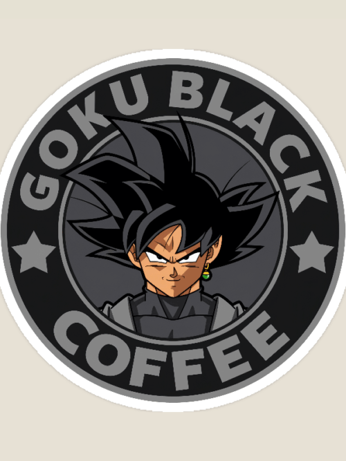 Dark Roast Energy Goku Black Dragon Ball Coffee Sticker