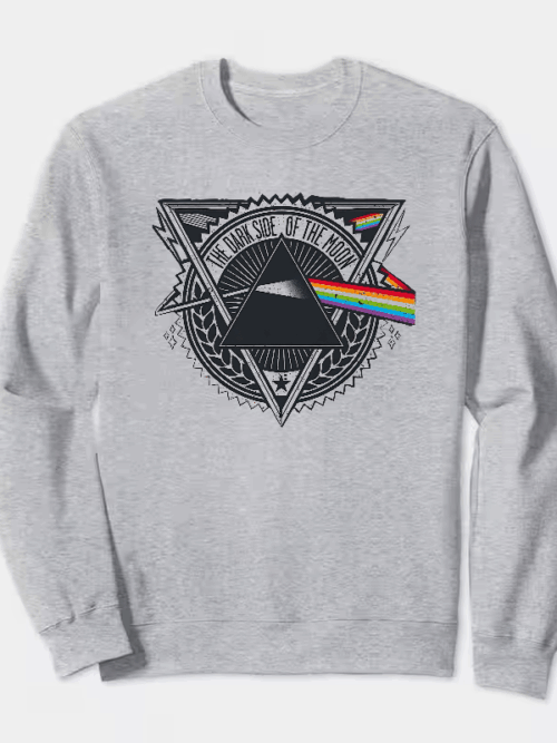 Dark Side Moon Prism Pink Floyd Tribute Crewneck Sweatshirt