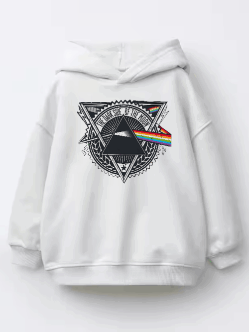Dark Side Moon Prism Pink Floyd Tribute Kids Hoodie