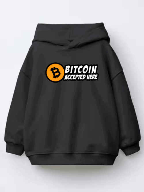 Digital Currency Crypto Bitcoin Accepted Here Kids Hoodie