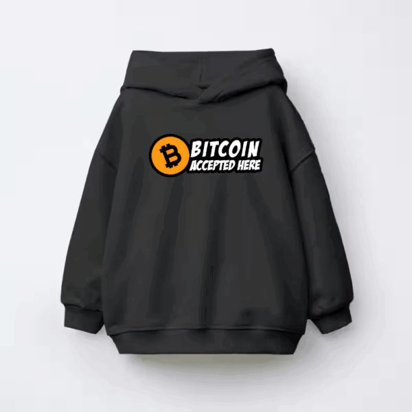 Digital Currency Crypto Bitcoin Accepted Here Kids Hoodie