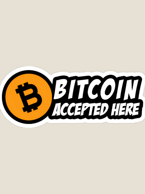 Digital Currency Crypto Bitcoin Accepted Here Sticker
