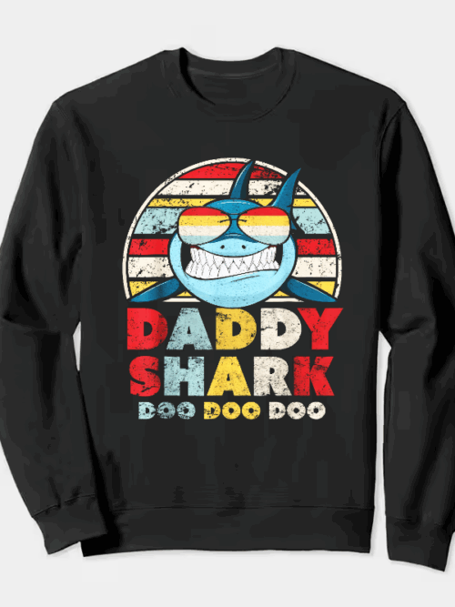 Doo Doo Daddy Shark Crewneck Sweatshirt