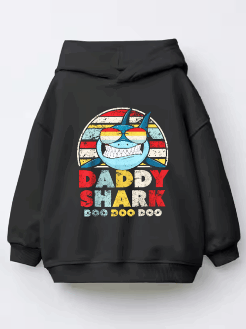 Doo Doo Daddy Shark Kids Hoodie