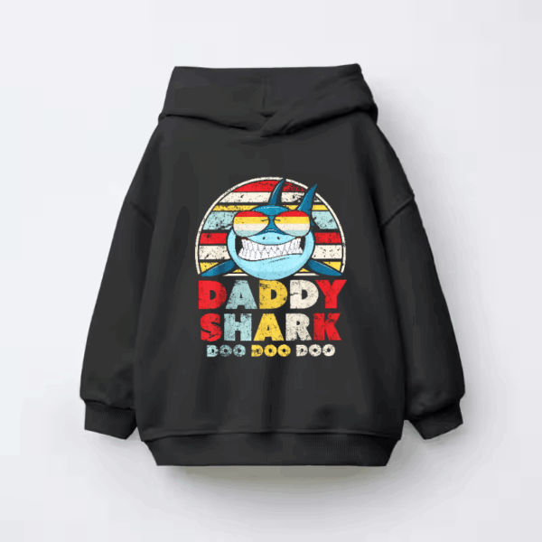 Doo Doo Daddy Shark Kids Hoodie