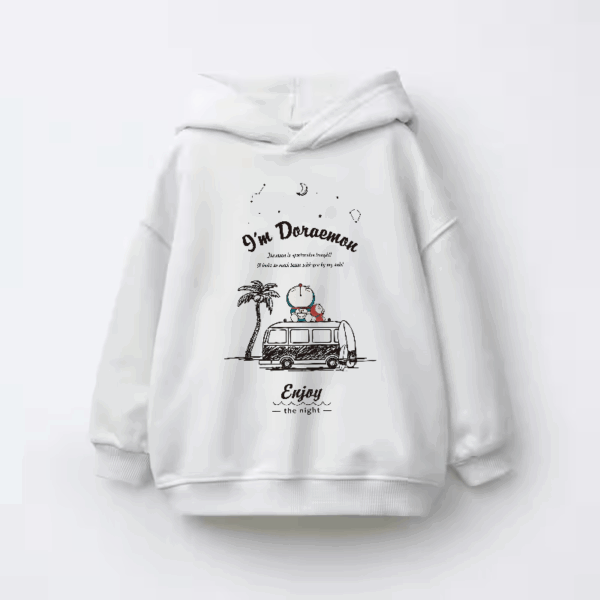 Doremon Moonlight Beach Vibes Kids Hoodie