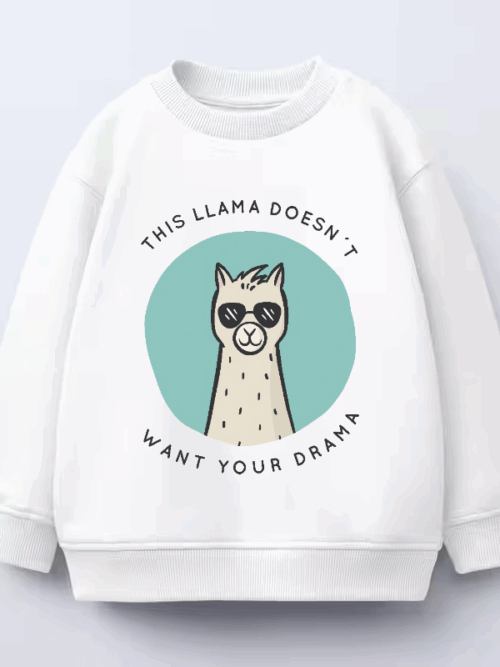 Drama Free Zone Llama Style Crewneck Sweatshirt