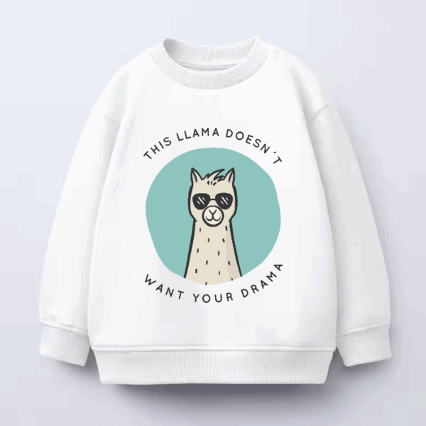 Drama Free Zone Llama Style Crewneck Sweatshirt