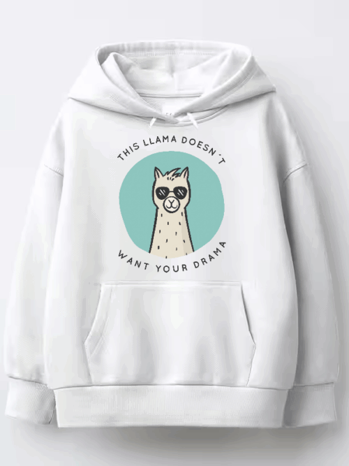 Drama Free Zone Llama Style Hoodie