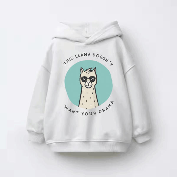 Drama Free Zone Llama Style Kids Hoodie