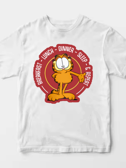 Eat Sleep Repeat Garfield Daily Routine Mood Unisex T-Shirt
