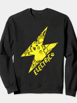 Electric Spark Pikachu Pokémon Power Crewneck Sweatshirt