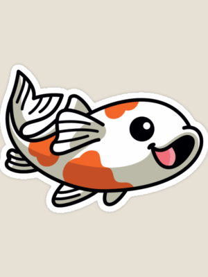 Elegant Koi Fish Good Luck Sticker