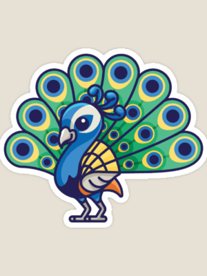 Elegant Peacock Wildlife Sticker