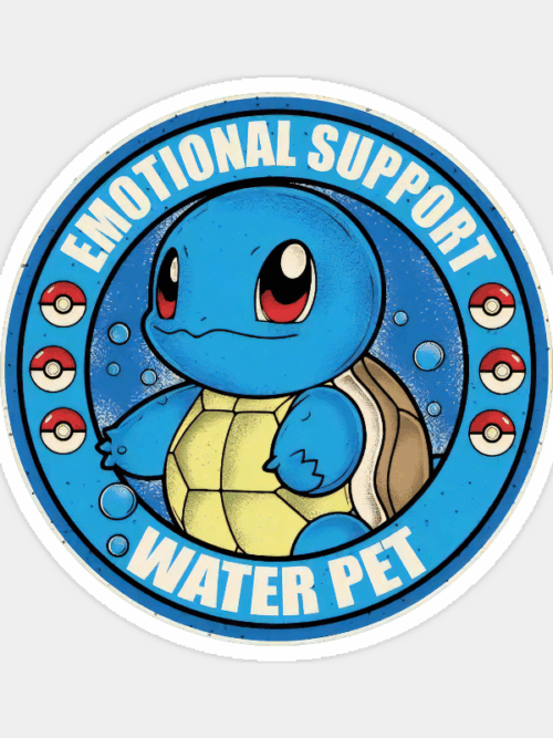Emotional Support Water Pet Cute Pokemon Sticker