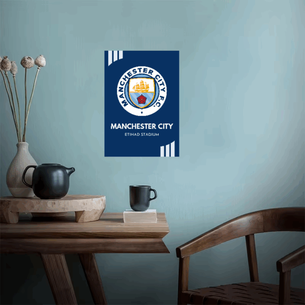 Etihad Stadium Manchester City Blue Spirit Poster