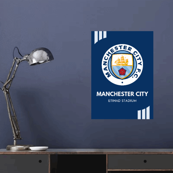 Etihad Stadium Manchester City Blue Spirit Poster