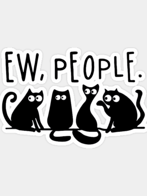 Ew People Black Cats Club Sticker