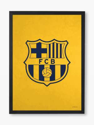 FC Barcelona Crest Navy Yellow Pride Poster