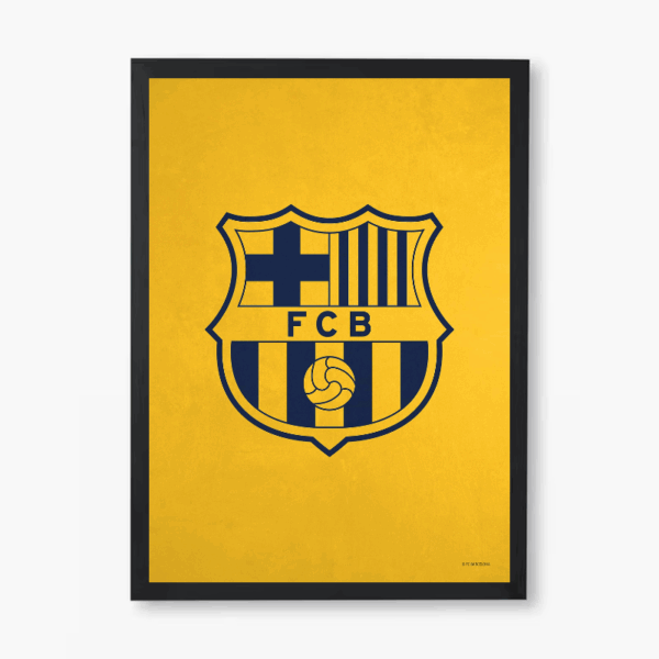 FC Barcelona Crest Navy Yellow Pride Poster