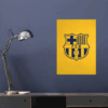 FC Barcelona Crest Navy Yellow Pride Poster