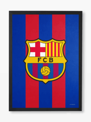 FC Barcelona Crest Red Stripes Pride Poster