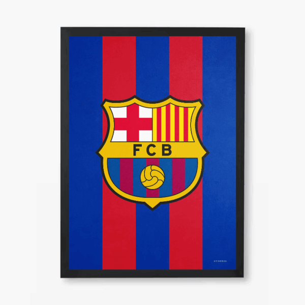 FC Barcelona Crest Red Stripes Pride Poster