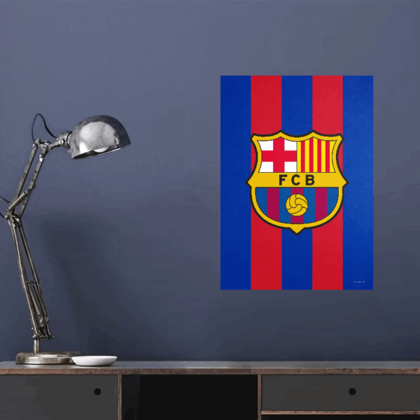 FC Barcelona Crest Red Stripes Pride Poster