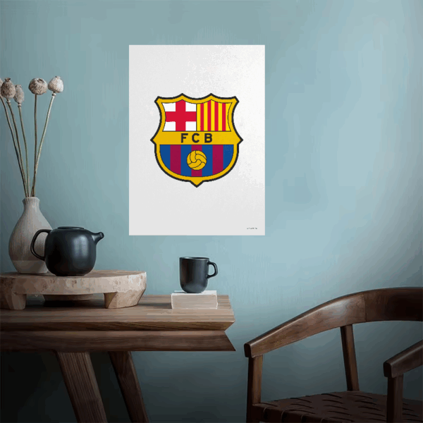 FC Barcelona Crest White Pride Poster