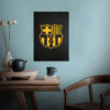 FC Barcelona Crest Yellow Black Pride Poster