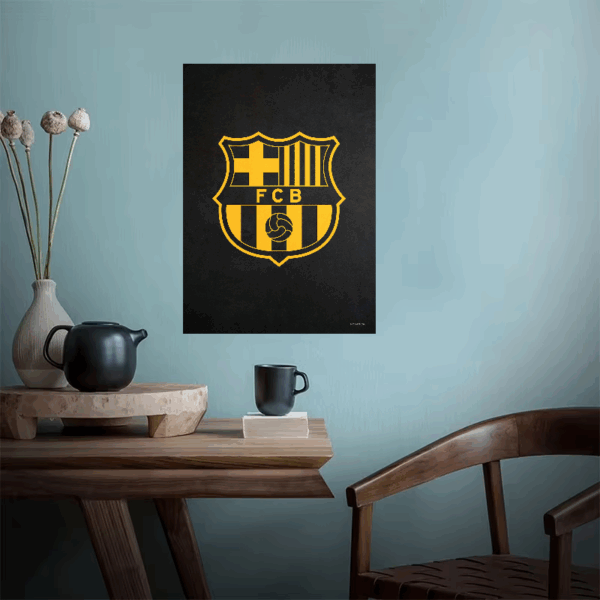 FC Barcelona Crest Yellow Black Pride Poster