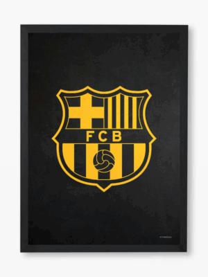 FC Barcelona Crest Yellow Black Pride Poster