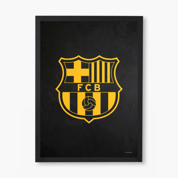 FC Barcelona Crest Yellow Black Pride Poster