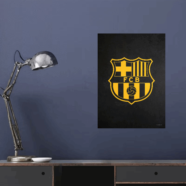 FC Barcelona Crest Yellow Black Pride Poster