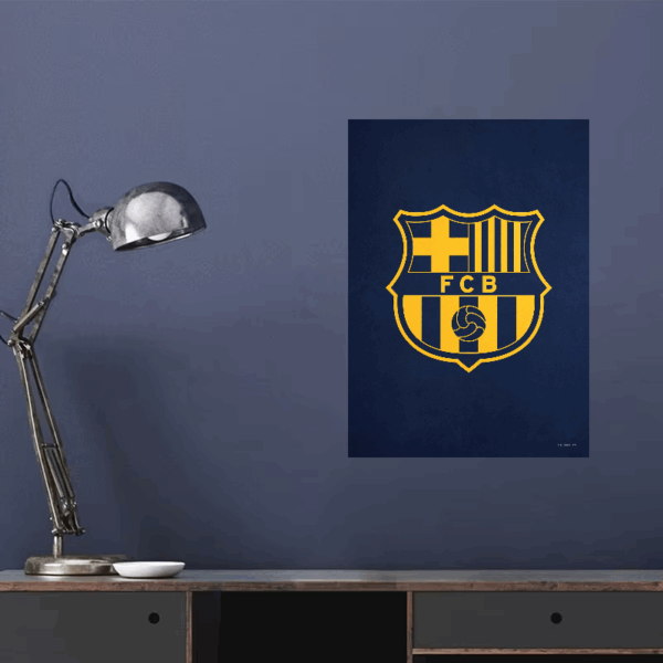 FC Barcelona Crest Yellow Navy Pride Poster