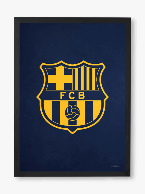 FC Barcelona Crest Yellow Navy Pride Poster