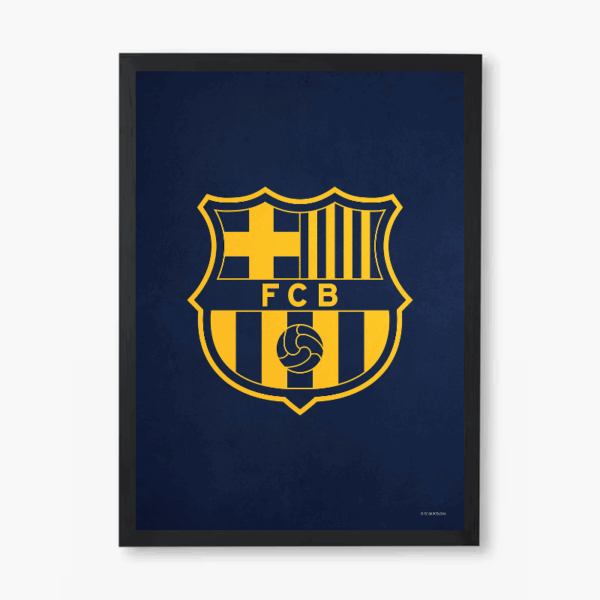 FC Barcelona Crest Yellow Navy Pride Poster